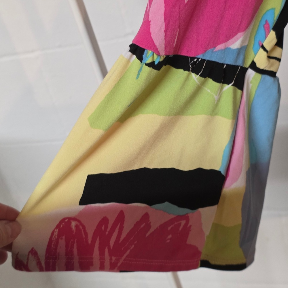 Vintage 90s Picadilly Fashions Abstract Bell Sleeve Split Neck Top Canada - Picture 9 of 10